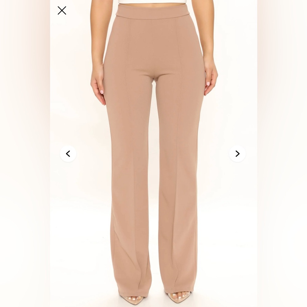 Fashion Nova Tan Flare Pants